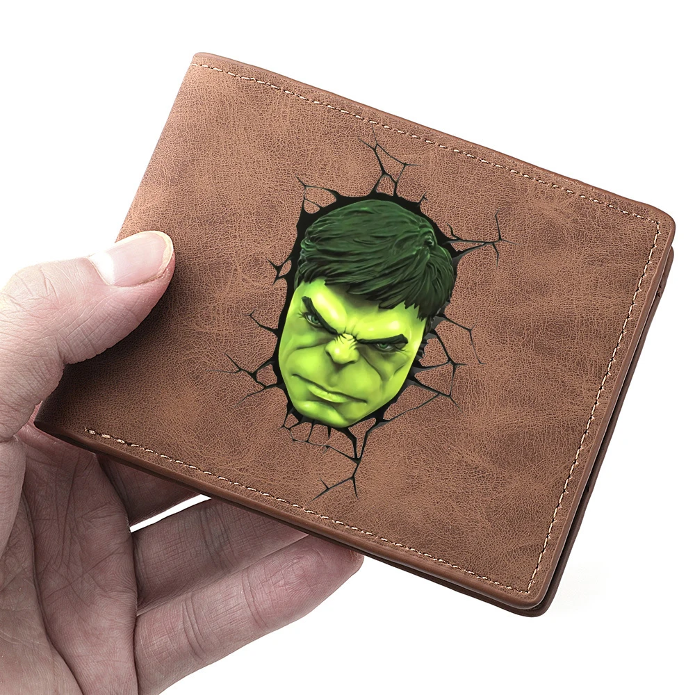 Spider-man Avengers Superhero Wallet Men Short Dollar Clip Zipper Simple  Coin Soft Leather Lightweight Money Purses Wallets
