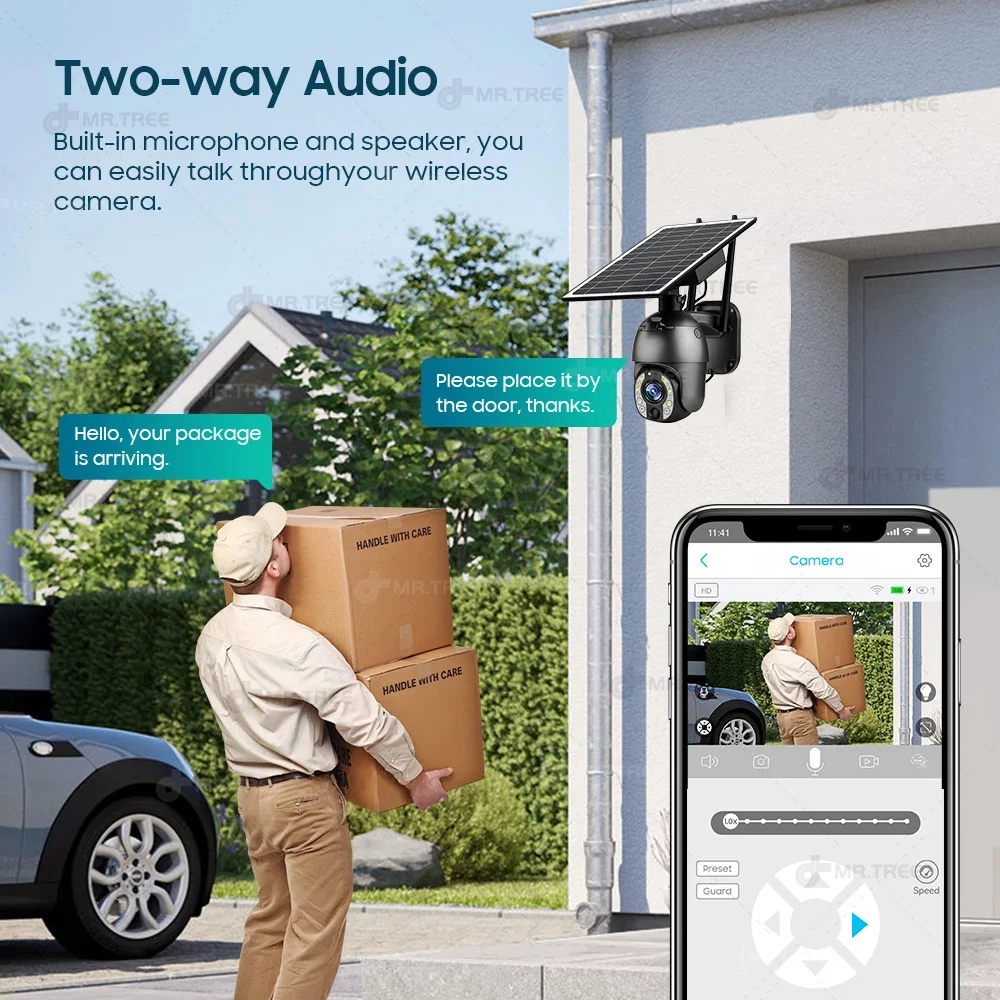 4G SIM 50X Optical Zoom Solar Camera 4K 360 PTZ Outdoor Motion Detection Surveillance Night Vision CCTV battery Security IP Cam 6