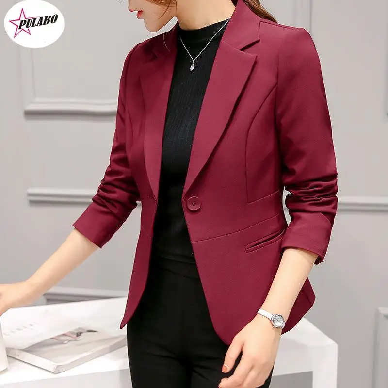 

PULABO Spring Autumn Fashion Blazer Jacket Women Suit European Work OL Thin Suit Blazer Long Sleeve Mujer Blazer Outerwear 23