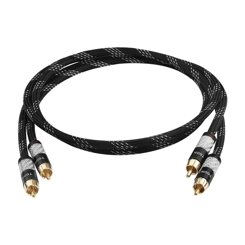 Todn 1 pair RCA audio cable 2 RCA to 2 RCA Interconnect Cable HIFI Stereo 4N OFC Male to Male For Amplifier DAC TV