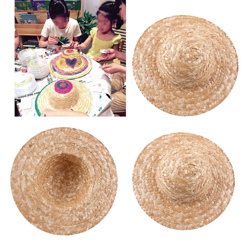 

DIY Painting Hat for Kids Straw Hat Wheat Straw Creative Art Decoration Drop Shipping