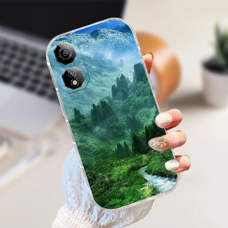 Shockproof Clear Silicone TPU Phone Case with Cute Animal Design