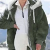 New Style Autumn And Winter Loose Plush Zipper Hooded Jacket Woman 2