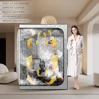 ซาวน่าไอน้ําแบบพกพาเต็นท์ 2 คนซาวน่าสําหรับโฮมสปาพร้อมเก้าอี้พับ 2 ตัวพื้นที่ขนาดใหญ่ในร่มซาวน่าห้องไอน้ําพร้อม Steamer 3