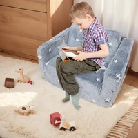 Convertible Sofa To Lounger 2 in 1 Kids Sofa Chair Glow in Dark Convertible Plush Foam Chair Star Glow in The Dark Toddler Couch 3
