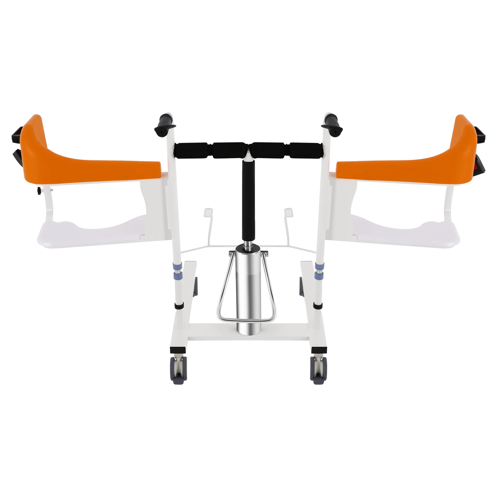 Hydraulischer Patientenlifter Rollstuhl mit Verstellbarer Rückenlehne Tisch TPE-Bremsräder 100 kg Tragkraft für Zuhause und Krankenhaus – Detail 15