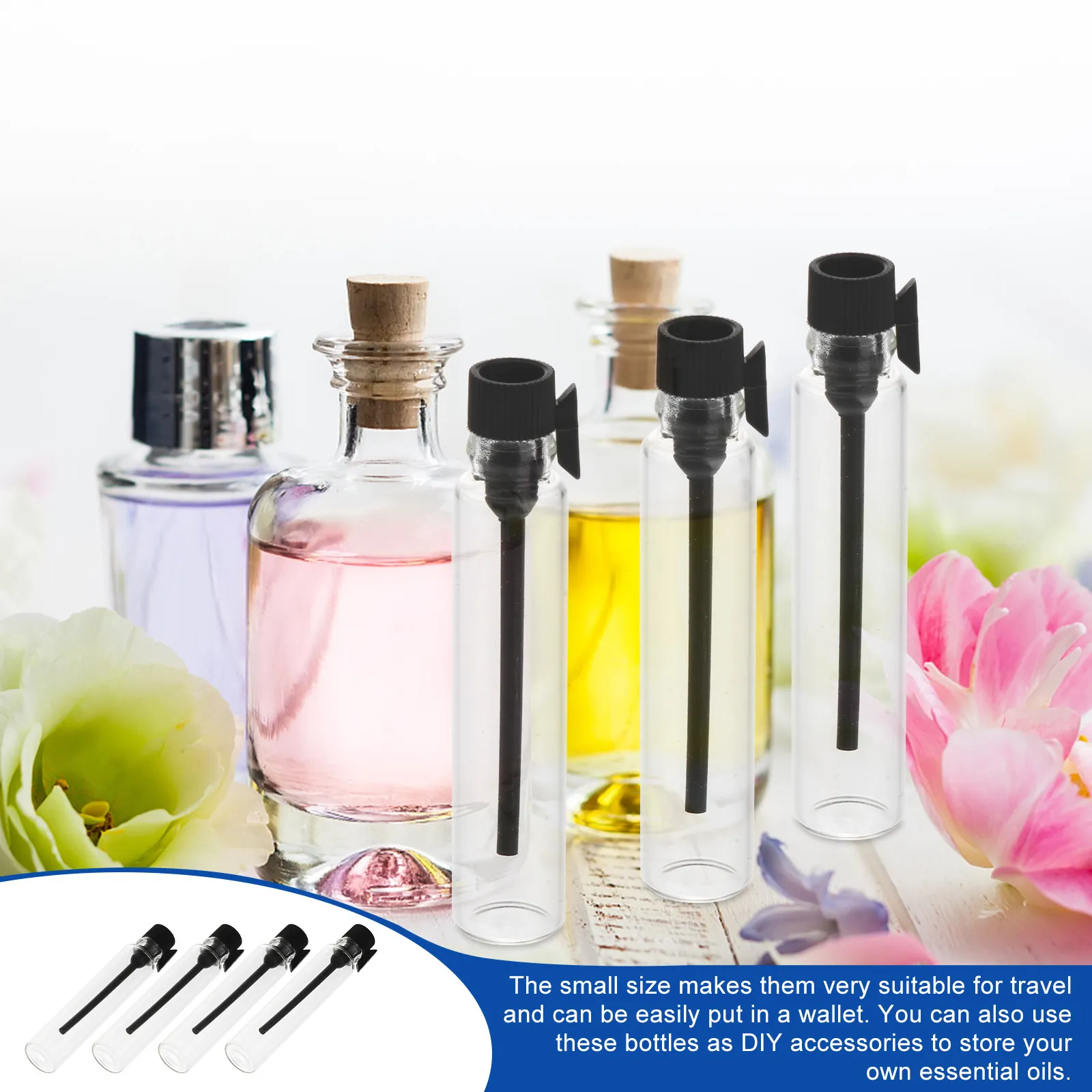 2 Bottiglie In Vetro Da 50 Ml Per Oli Essenziali – Flaconi Ricaricabili Con Tappo A Prova Di Perdite, Ideali Per Viaggio E Aromaterapia