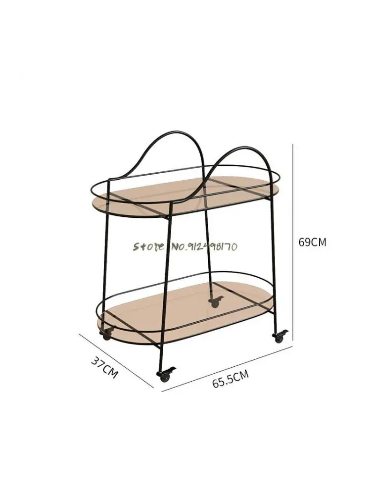 Internet celebrity wrought iron hotel tea trolley wine trolley mobile meal delivery rack ins commercial home dining