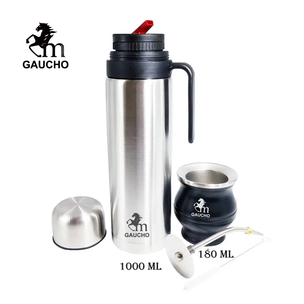 Yerba Mate Thermos 1000 ML Stainless Steel Flask Heat Insulated