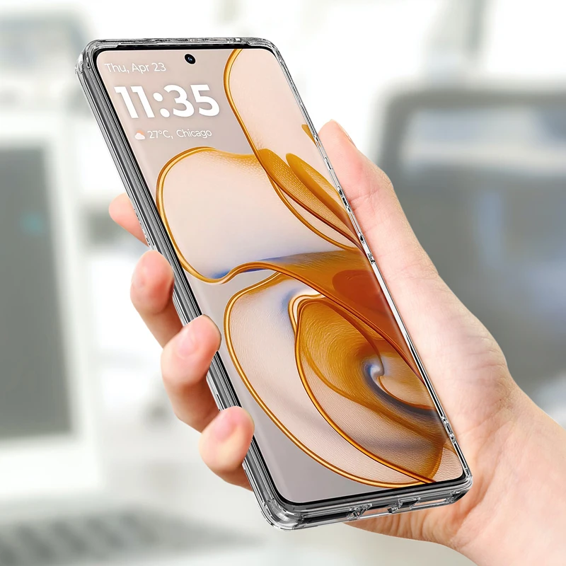 Magnetic Shockproof Transparent Case with Wireless Charging Compatibility, Soft TPU + Hard PC