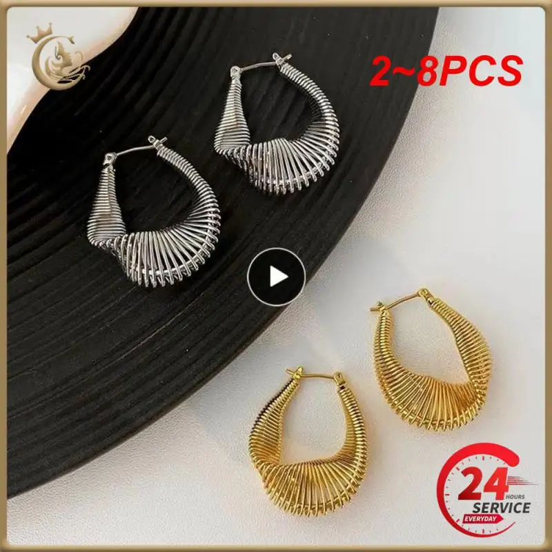 

2-8 шт., женские серьги из нержавеющей стали