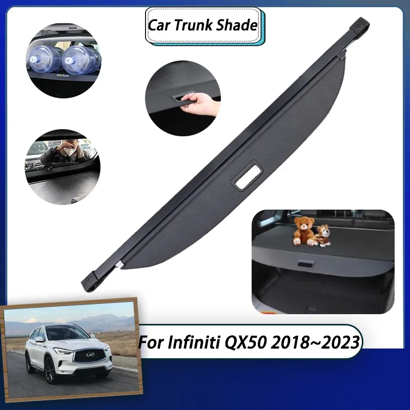 Car Trunk Cover For Infiniti QX50 QX55 J55-Accessories Rear Luggage Organizer Curtain Retractable Shielding