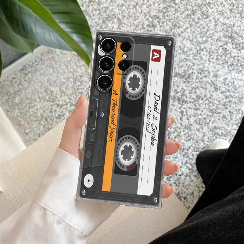 Vintage Cassette Tape Design Clear Phone Case Cover