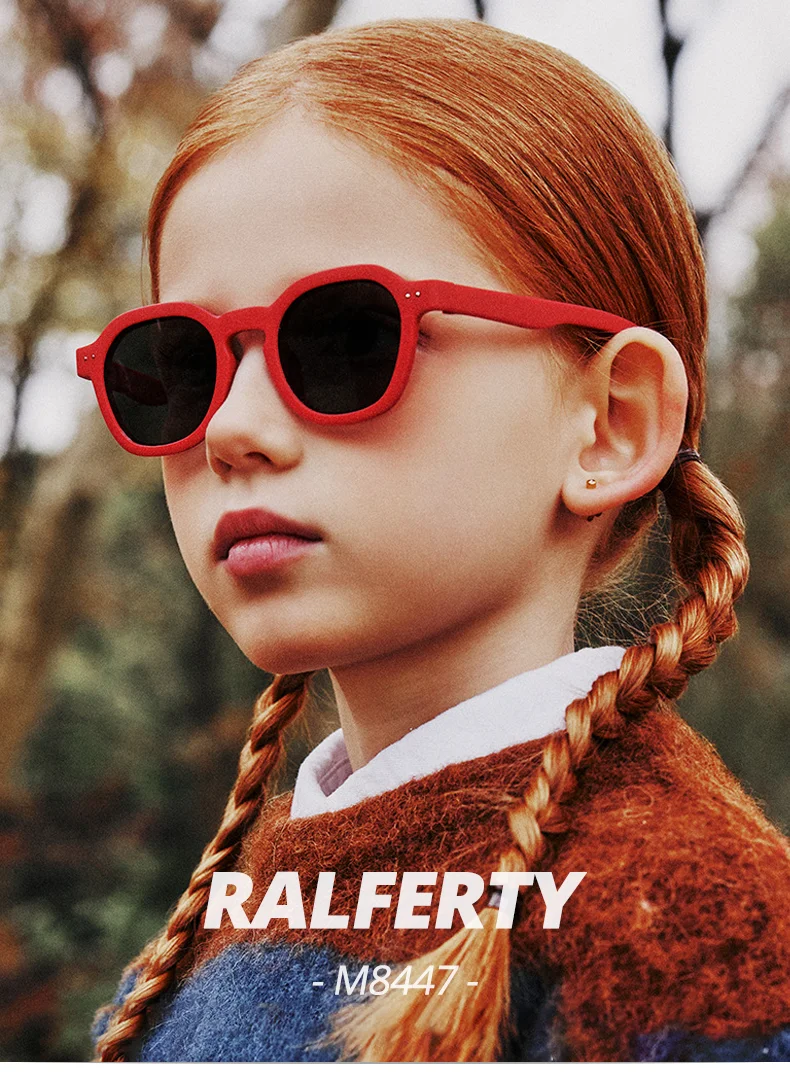 Ralferty 2025 Flexible Kinder-Sonnenbrille für Mädchen und Jungen, Outdoor, UV400, polarisierte Sonnenbrille, Kinder-Sonnenschutz, 3–9 Jahre, unzerbrechlich – Detail 1