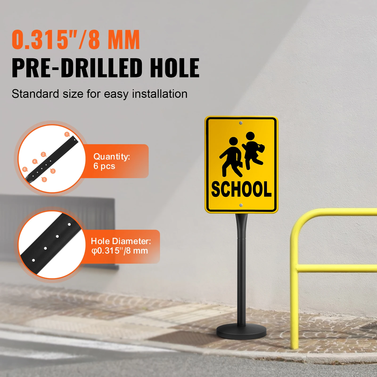 VEVOR Cast Iron Sign Post Heavy Duty Steel Post Holder Portable and Mobile for Garden Courtyard Farm or Traffic Intersection