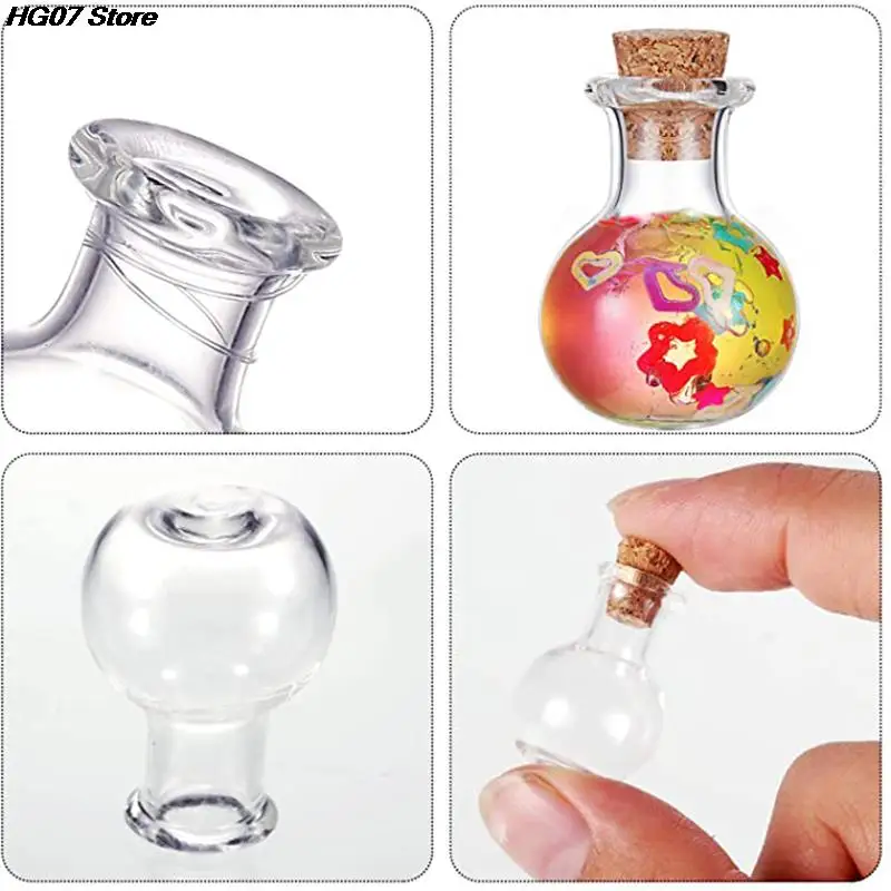 Mini Glass Bottles 10 Pcs Glass Bottles Miniature Potion Bottle Mini Cork Glass Vials Wedding DIY Mini Drift Bottle Wishing Perfume