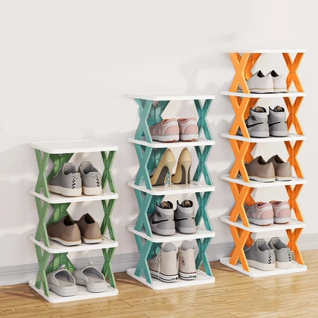 Simple Shoe Rack Folding Shoe Cabinet Multi-Layer Shoes Storage Organizer  Space-Saving Shoes Shelf Door Color Matching Cabinets - AliExpress