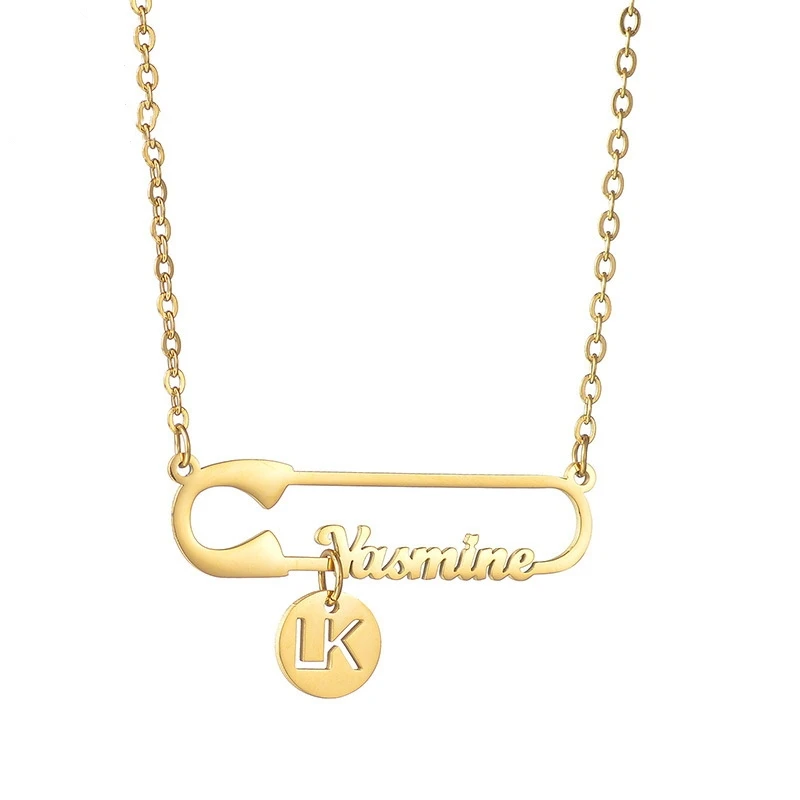 Gold Chain Nameplate Necklace Walmart Walmart Acrylic Initial