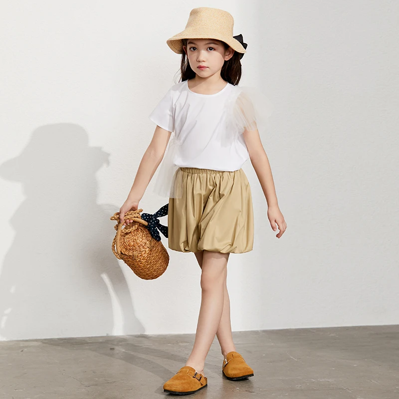 

Amii Kids Girls Shorts 2022 Summer 4-14 Years Old Children Loose Clothes Cotton Shorts 22130030