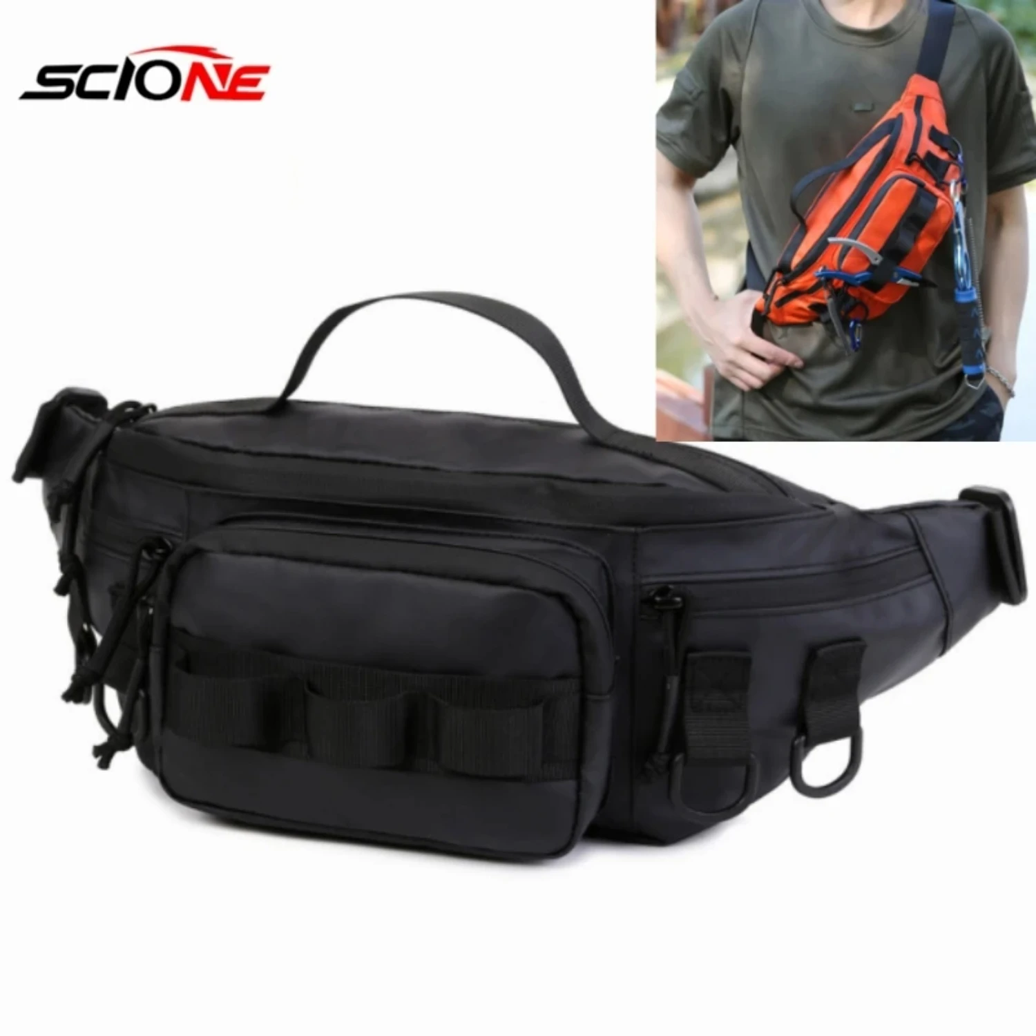 Fishing Camping Waist Chest Backpack Fishing Lure Tackle Men Outdoor Molle Shoulder Bags Travel Hunting Accessories