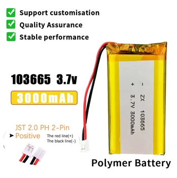 Batteria 103665 3.7V 3000mAh ai polimeri di litio per tastiera Bluetooth, tablet PC, altoparlante DVD, fotocamera digitale
