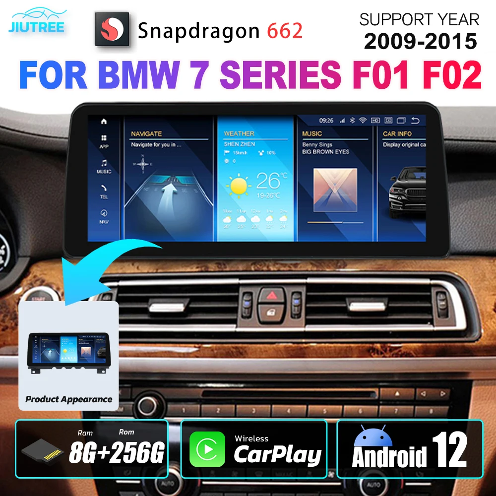

Qualcomm Snapdragon 662 Android 12 For BMW 7 Series F01 F02 2009-2015 NBT CIC Car Radio 8G 256GB GPS Multimedia Carplay auto