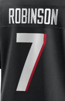 thumbnail image 1 of Camisetas de fútbol de la famosa marca Atlanta con bordados personalizados para hombres, mujeres y jóvenes #7 ROBINSON #18 COUSINS #9 PENIX JR #5 LONDON, 1 of 5