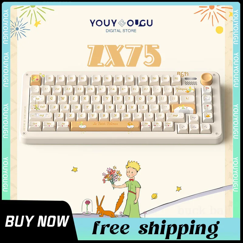 Bluetooth Iqunix-zx75ワイヤレスメカニカルキーボード,3モード,rgb 