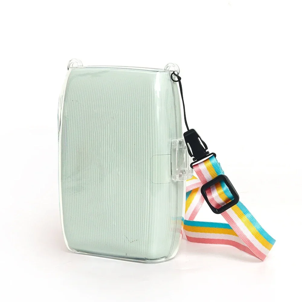 For Fujifilm Instax Mini Link 3 PC Transparent Shell Shockproof Printer Carrying Case Protective Storage Bag with Shoulder Strap