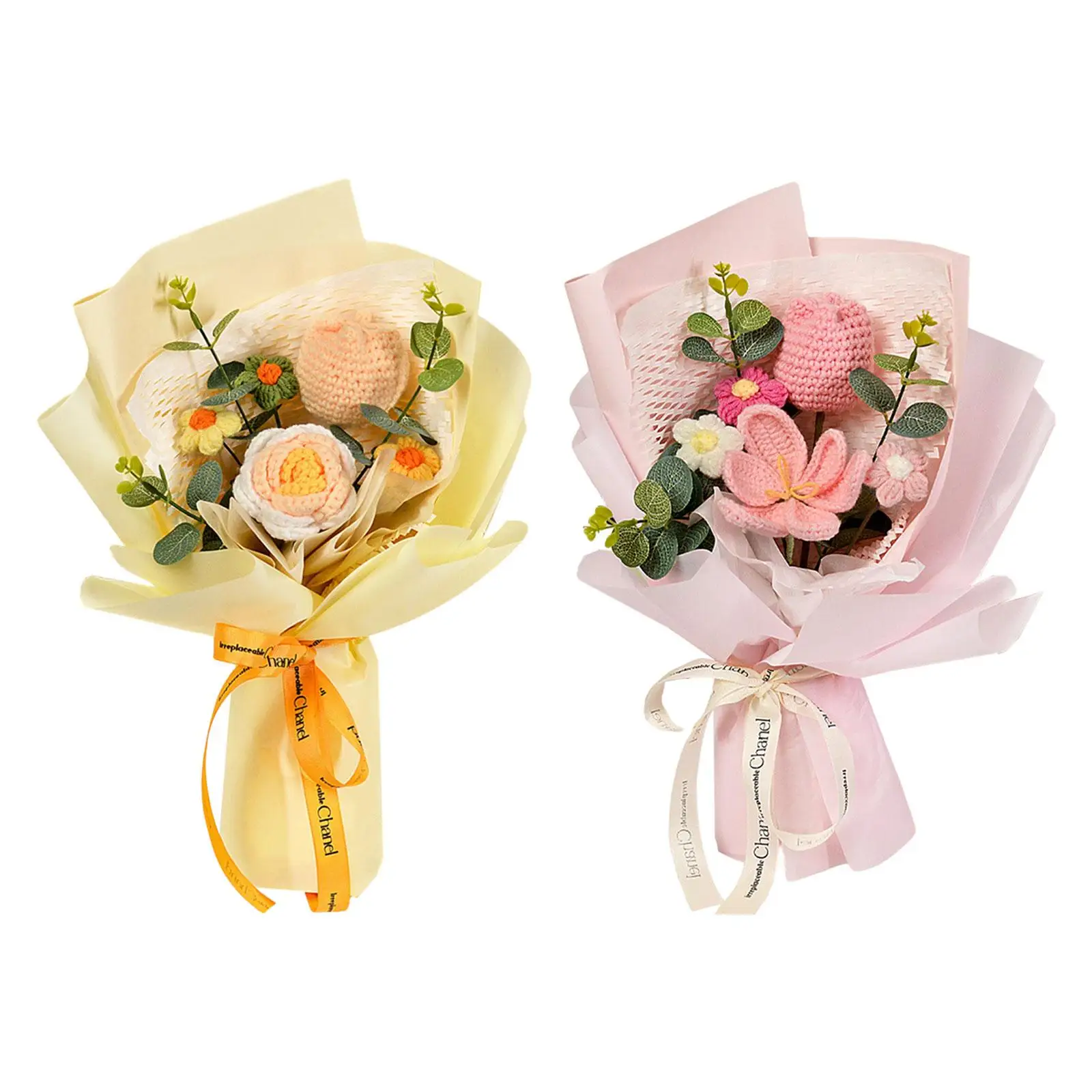 Crochet Tulip Flower Bouquet Decoration Completed Handmade Knitted Bouquet for Mothers Day Gifts Party Birthday Home Wedding Sc5378f0508ab4b3b8e301add34bfc639T