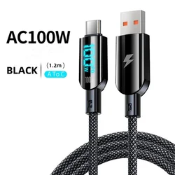 100W Fast Charging USB A/C to Type C Cable - 1.2M Data Cord - 1.2m (100W USB - A to C)