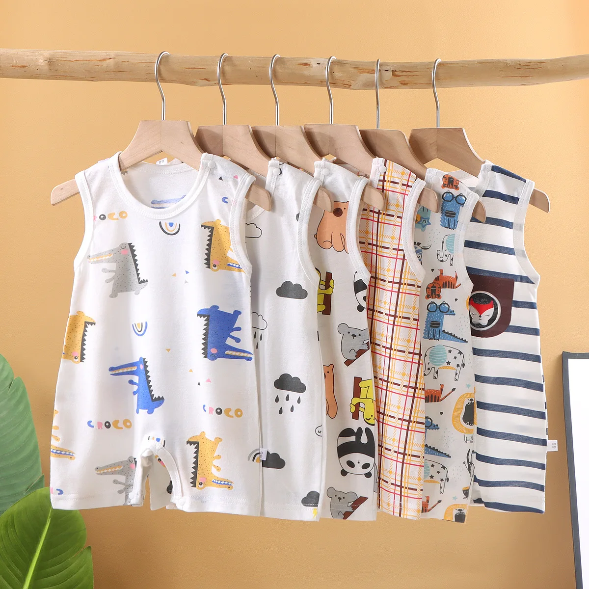 New 2024 Soft and Lightweight Cotton Baby Crawling Clothes for Boys and Girls Aged 1-20 Months 5