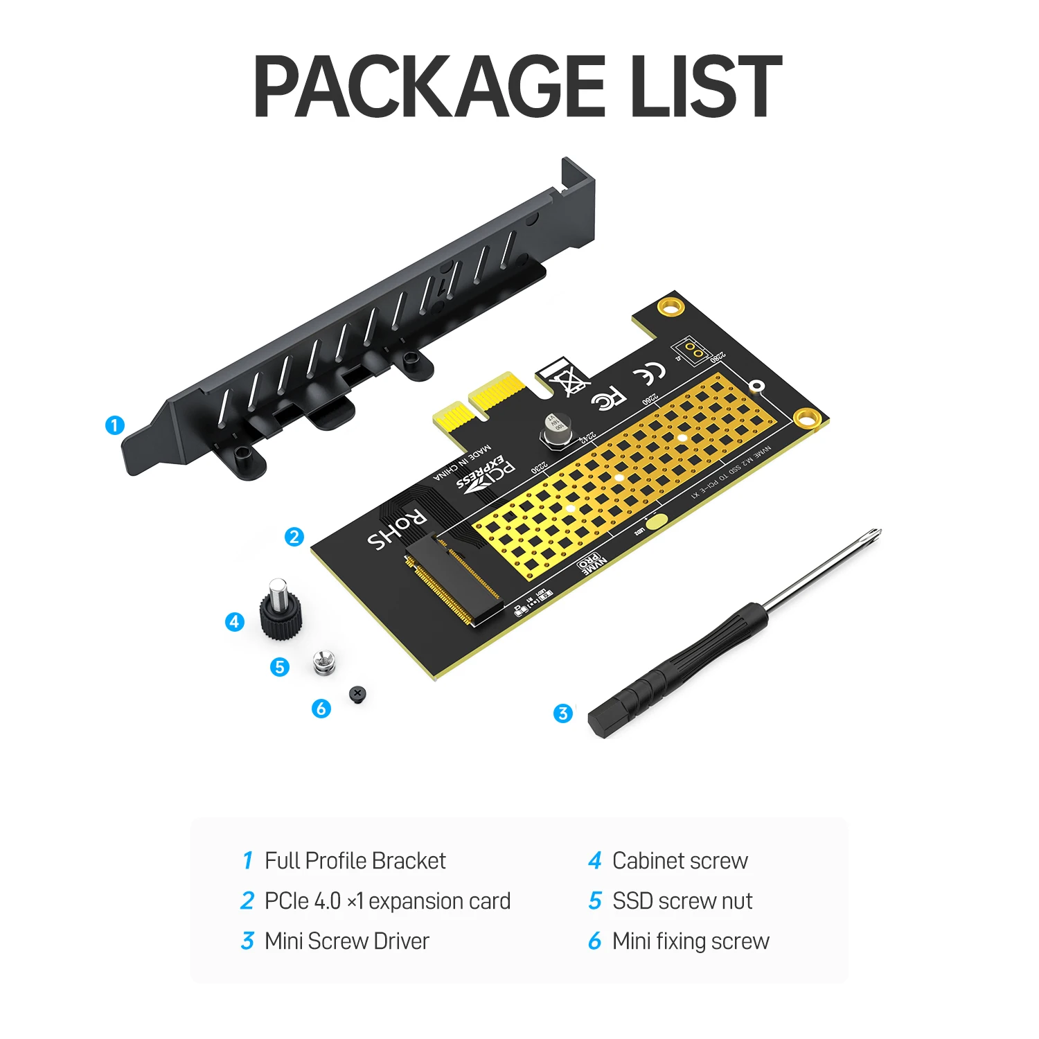 PH41-X1 M.2NVME SSD to PCIeX1 Transfer Expansion Card Expansion