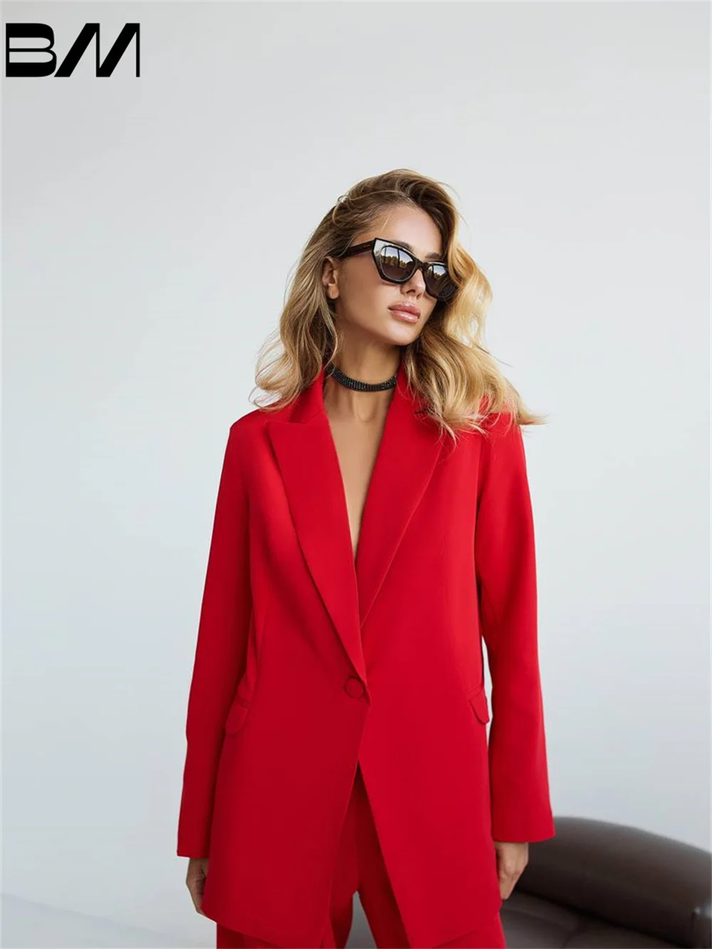 BRLMALL Women Suits 2 Piece Elegant Red Office Suit Women Pant Suits Formal Occasions 2024 Business Suits Wedding Guest Suits