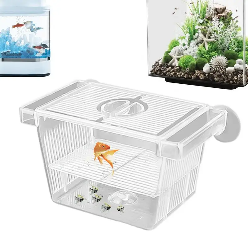 Fish Breeding Box Acrylic Hatchery Incubator Tank Divider Aquarium Breeder Box Acclimation Nursery