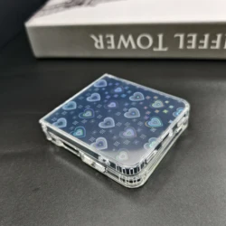 Transparent Flash Laser Holographic Love Pattern Phone Case, Yellow - Proof Hard PC Shockproof - Galaxy Z Flip 8 (XAX)