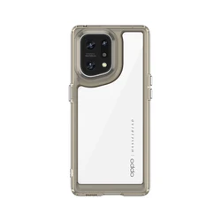 Translucent Shockproof Clear Case with Soft Frame for OPPO Find X5 Pro (Gray)