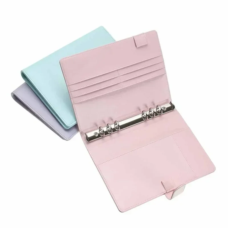 Vintage Leather Refillable Notebook with Ring Binder and Document Organizer