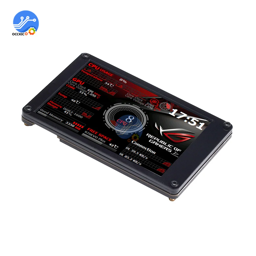 3.5 Inch IPS LCD Monitor Display AIDA64 USB2LCD USB Secondary Screen 320*480 Resolution Compatible with Linux