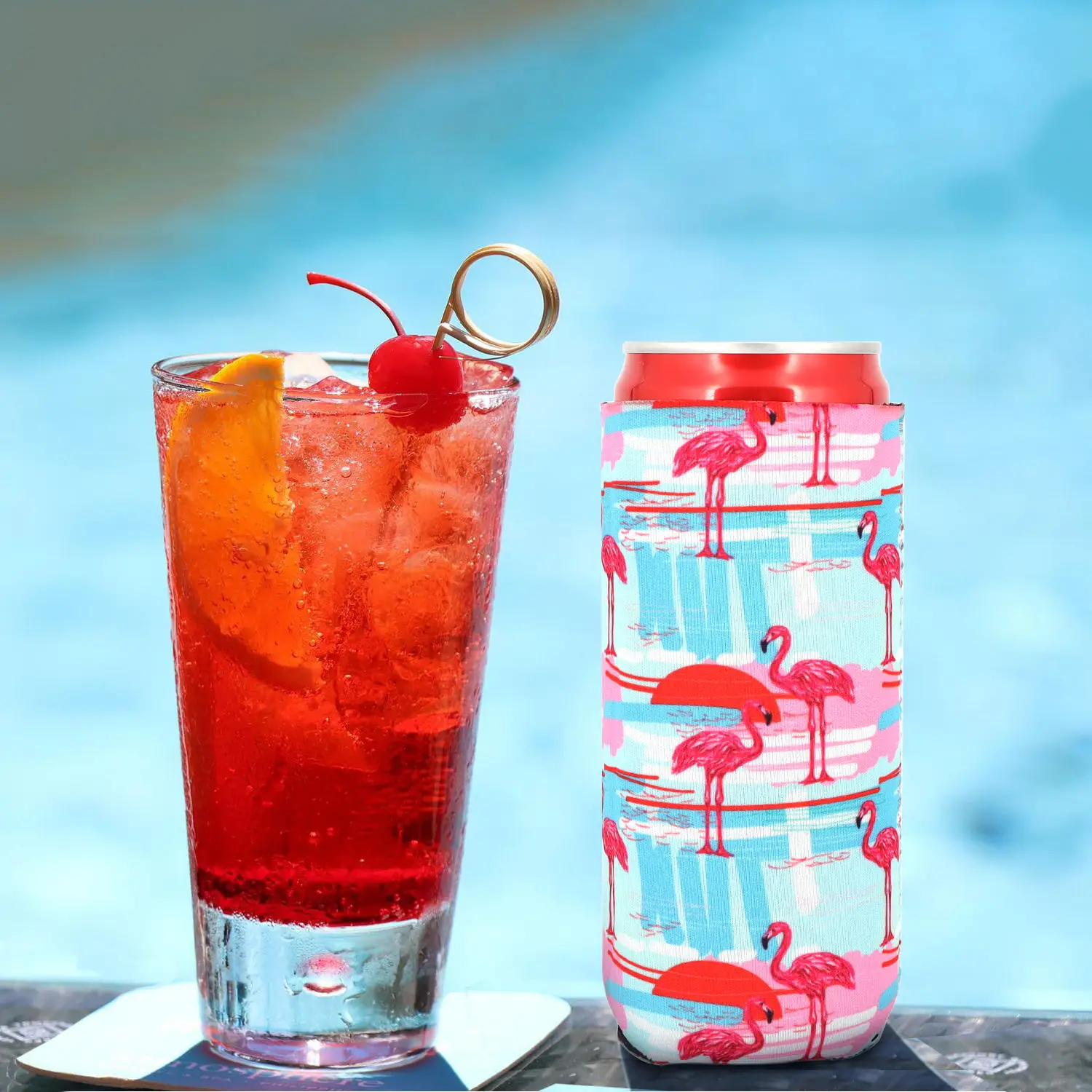 4packs Slim Can Cooler for Slim Beer & Hard Seltzer, Skinny Beer Cans Coolie Skinny Insulators, Can Cooler Sleeves drink cooler,beer cooler
