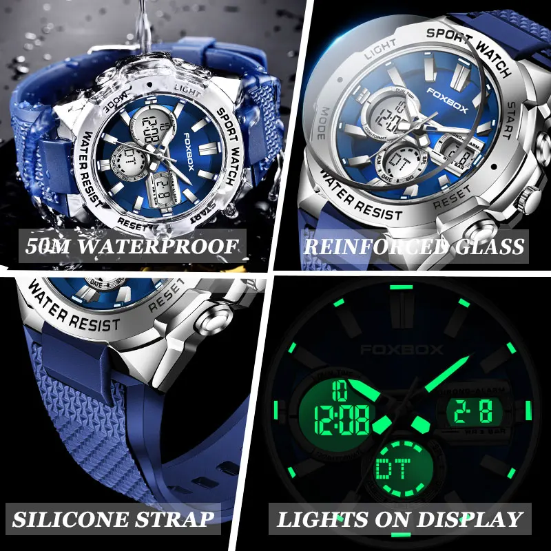 LIGE Digital Men Military Watch Luminous Sports Man Watch 50M Waterproof Wristwatch LED Quartz Male Clock Relogio Masculino 2025 6