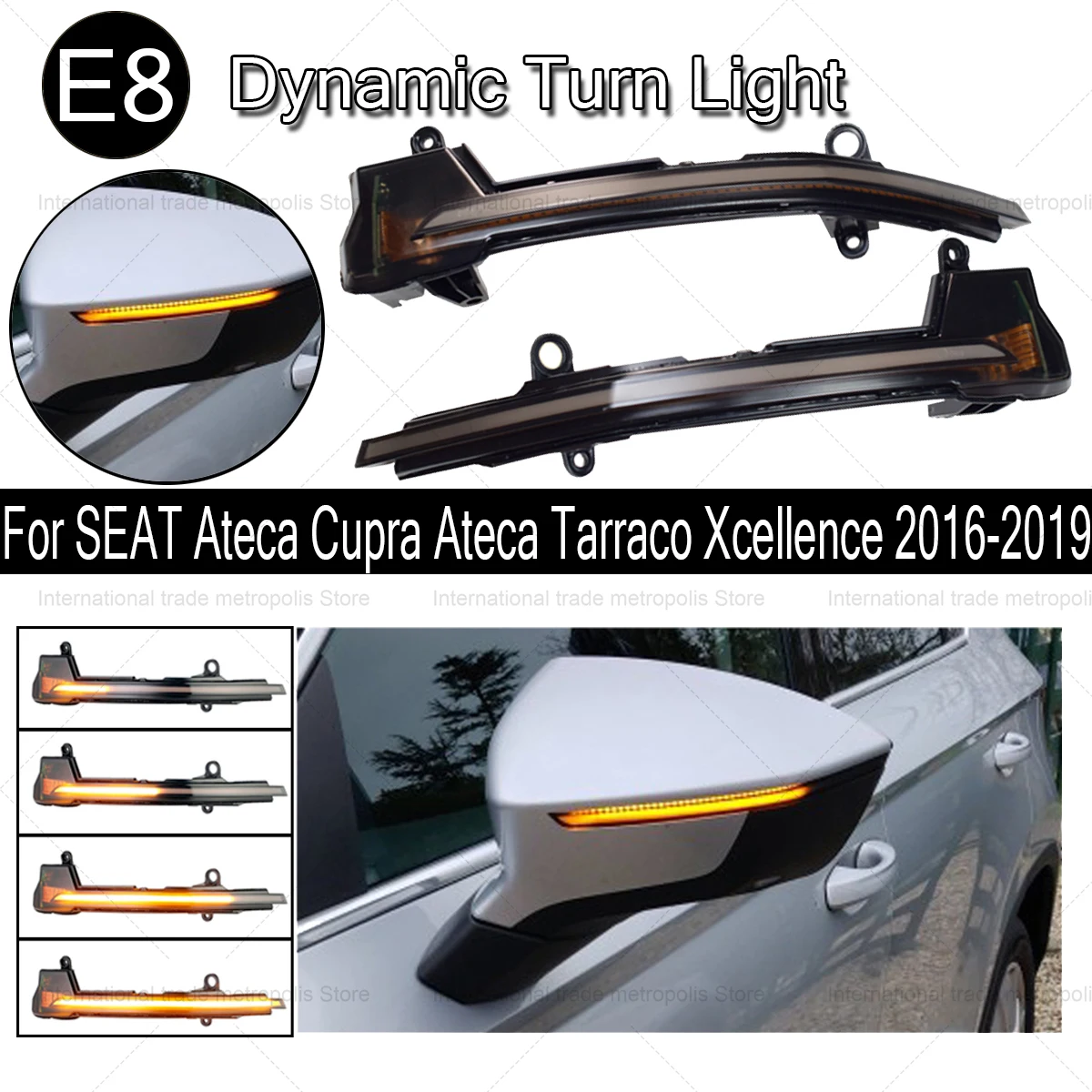 Per Seat Ateca Cupra Ateca Tarraco Xcellence 2016-2019 Indicatore Lampeggiante Dinamico Per Auto Indicatore Di Direzione Sequenziale
