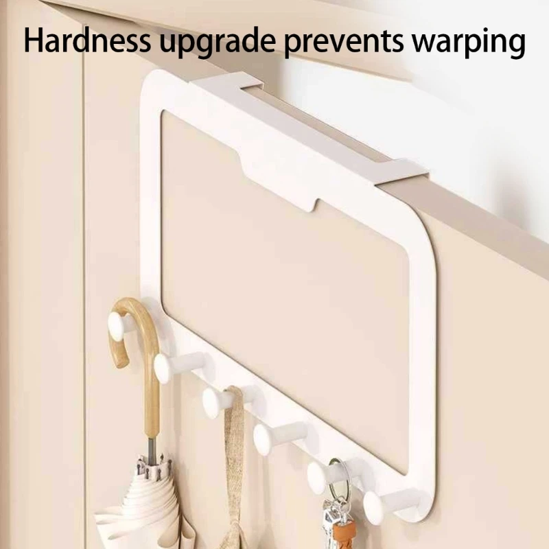 448B Space Saving Adhesive Door Hooks No Marking Door Hooks Six Link Design Clothing Hangers for Easy Organization