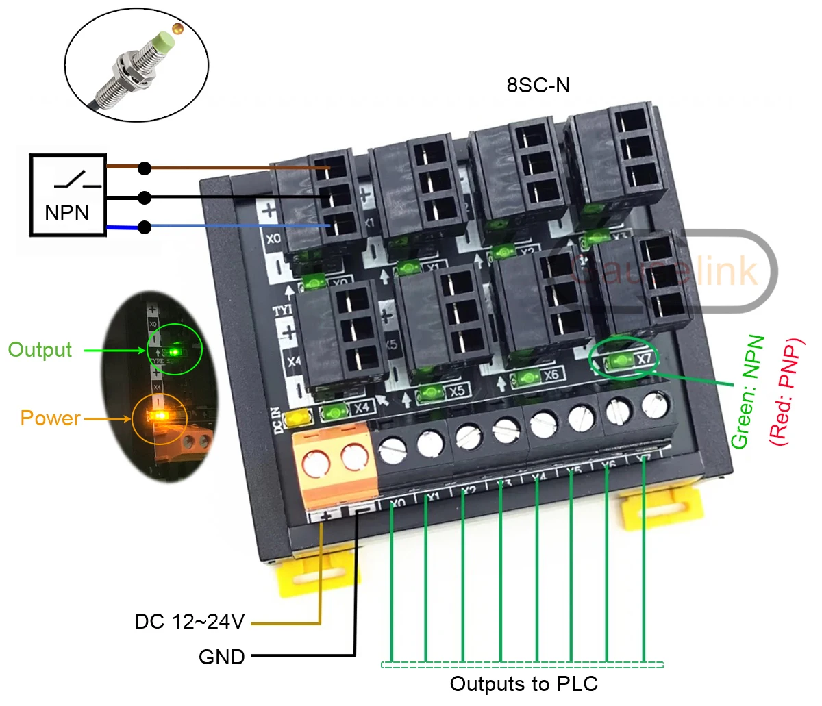 Terminal Block Modul 8-32 Kanäle Photoelektrischer Näherungsschalter NPN PNP Sensor 3 Drähte Umwandlung Transfer Board PLC Eingang – Detail 7