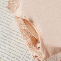 Lace Flower Suspender Top for Women Sexy Hollow Skin-friendly Solid Color Removable Pad Wireless Bra - Image 3