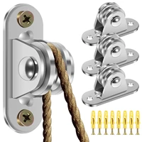 4Pcs Small Fixed Pulley Block Sturdy Steel Duplex Bearing Pulley Roller Set Silent Pulley Wheel Stable Pulley Loading 170lbs 1