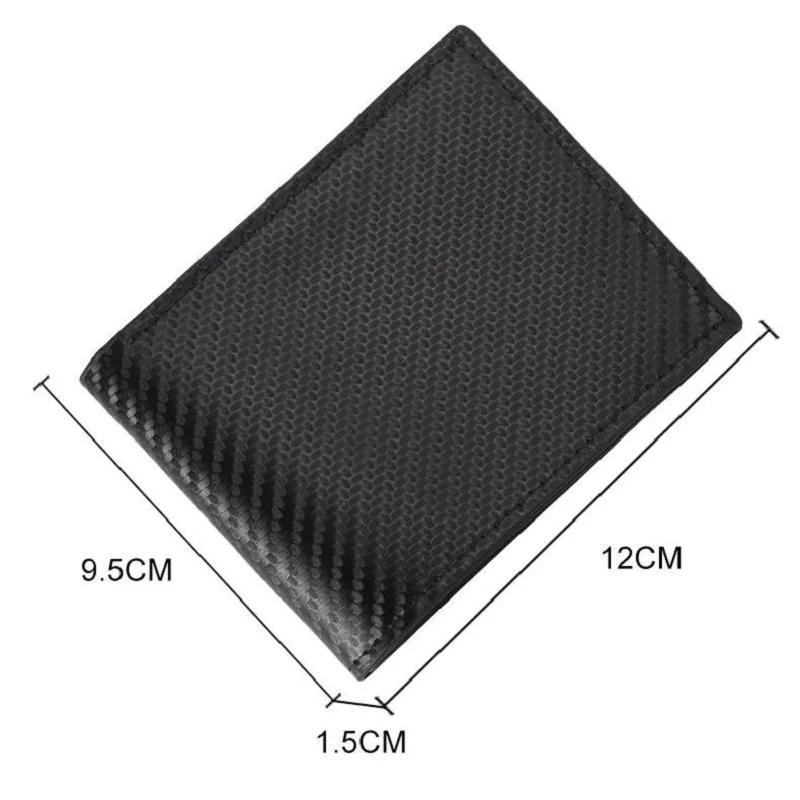 Carbon Fiber Pattern Men's Short Wallet Large Capacity Money Clip Minimalist Slim Bifold Multi Card Holder Purses With ID Window 5