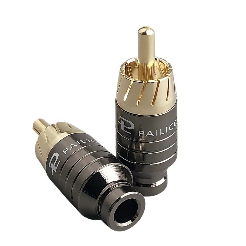 Hifi 2pcs 5MM 직경 RCA 케이블 오디오 플러그 어댑터 커넥터 솔더 골드 도금 구리 Paliccs RCA 플러그 어댑터 커넥터