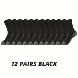 Men's High-Quality Outdoor Gym Socks - Comfortable Soft Ground-Gripping Football Socks, Large Size, New Style (6/12 Pairs) - EU 40-45 (12 Pairs Black)