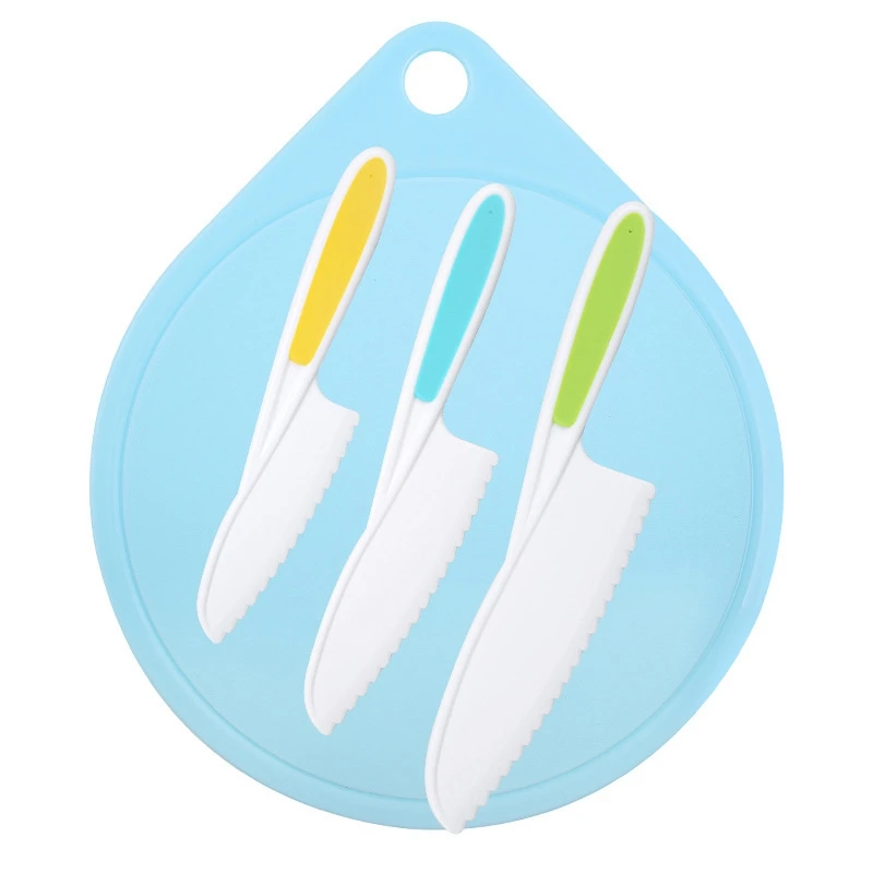 

Kids Cooking Supplies Knife Cutting Board/Firm Grip Safe Lettuce And Salad Knives Kids Cooking Tool Serrated Edges
